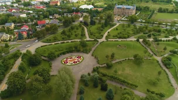 Park Wladyslawa Lokietka Wloclawek Downtown Aerial View Polen Hoge Kwaliteit — Stockvideo