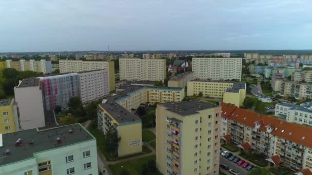 Belle Maison Propriété Koszalin Krajobraz Osiedle Bloki Vue Aérienne Pologne — Video