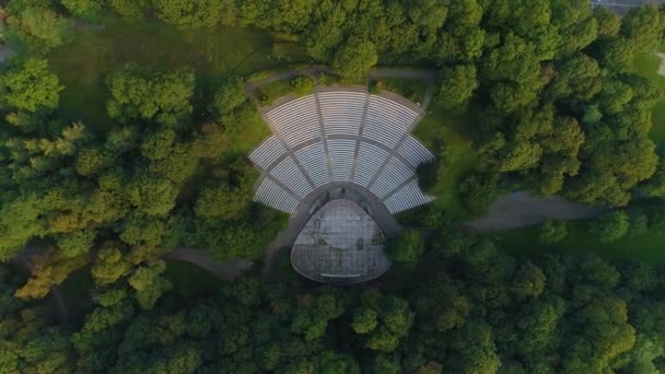 Amfiteater Stargard Amfiteatr Park Chrobrego Flygfoto Polen Högkvalitativ Film — Stockvideo