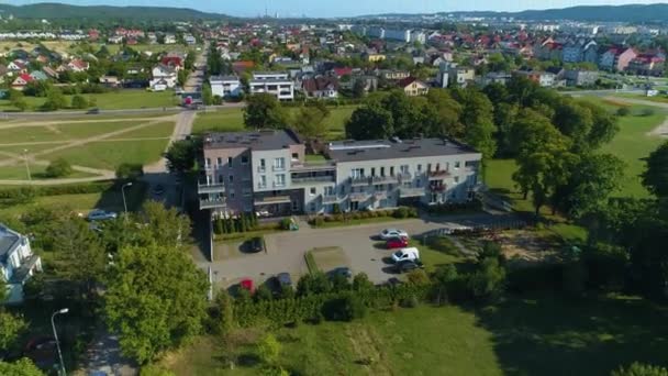 Apartament Rumia Park Pamieci Pomnik Aerial View Polsko Vysoce Kvalitní — Stock video