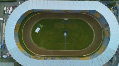 Jancarz Stadyumu Gorzow Wielkopolski Stadyumu Zuzlowy Hava Görüntülü Polonya. Yüksek kalite 4k görüntü