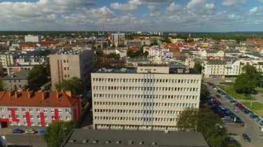 Konsey Yeşil Pazar Wloclawek Zielony Rynek Urzad Miasta Havacılık Görünümü Polonya. Yüksek kalite 4k görüntü