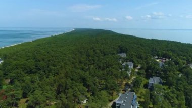 Güzel manzara Krynica Morska Piekny Krajobraz Hava Manzarası Polonya. Yüksek kalite 4k görüntü