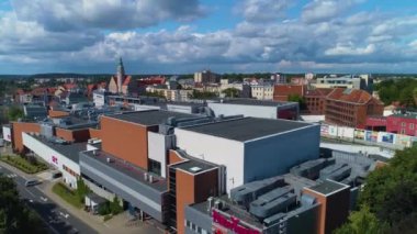 Güzel manzara Olsztyn Centrum Krajobraz Hava Görüntüsü Polonya. Yüksek kalite 4k görüntü