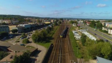 Panorama Caddesi Wojska Polskiego Treni Wejherowo Krajobraz Hava Görüntülü Polonya. Yüksek kalite 4k görüntü