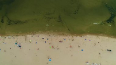 Güzel Sahil Katy Rybackie Plaza Havadan Görünüm Polonya. Yüksek kalite 4k görüntü