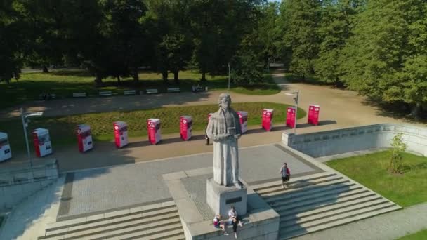 Plac Adam Mickiewicz Tér Szczecin Aerial View Lengyelország Kiváló Minőségű — Stock videók