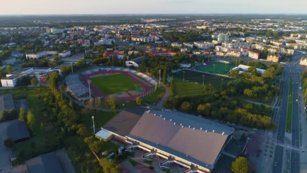 Panorama Elana Club Stadyumu Torun Stadyumu Klubu Sportowego Hava Görüntülü — Stok video