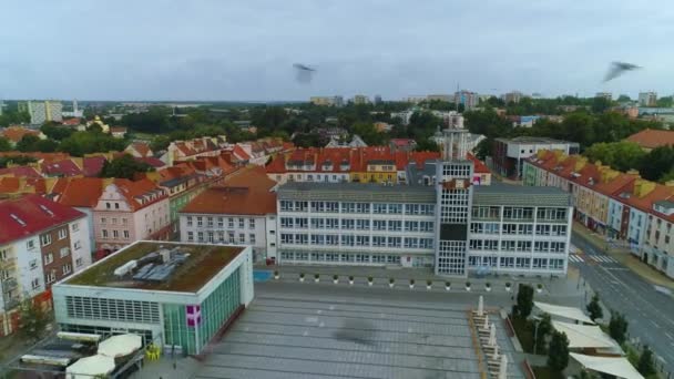 Староместский Рынок Koszalin Staromiejski Rynek Aerial View Poland Высококачественные Кадры — стоковое видео