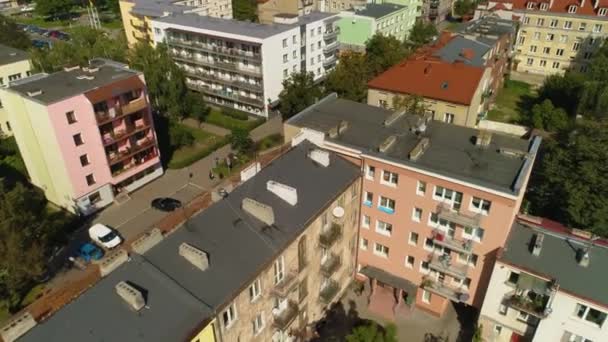 Center Street Saint Antoni Wloclawek Luchtfoto View Polen Hoge Kwaliteit — Stockvideo