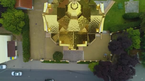 Ortodox Templom Koszalin Cerkiew Bogurodzicy Aerial View Lengyelország Kiváló Minőségű — Stock videók