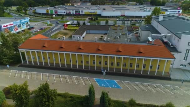 Pila Centrum Kultury Havacılık Görünümü Polonya Bölgesel Kültür Merkezi Yüksek — Stok video