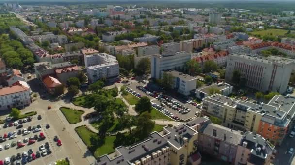 委员会绿色市场Wloclawek Zielony Rynek Urzad Miasta Aerial View Poland 高质量的4K镜头 — 图库视频影像