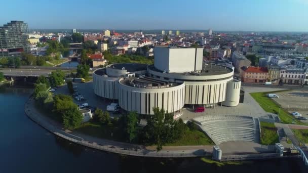Опера Нова Река Брда Быдгощ Жека Воздушный Вид Польши Высококачественные — стоковое видео