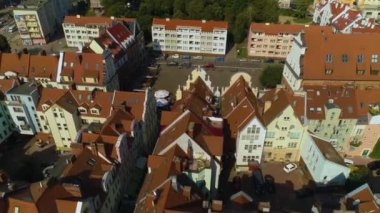 Szczecin Rynek Sienny Ratusz Staromiejski Havacılık Polonya. Yüksek kalite 4k görüntü