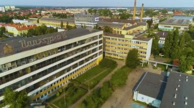 Eski Bina Luxpol Stargard Stary Budynek Hava Görüntüsü Polonya. Yüksek kalite 4k görüntü