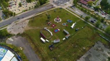 Lunapark Olsztyn Wesole, Miasteczko Havacılık, Polonya. Yüksek kalite 4k görüntü