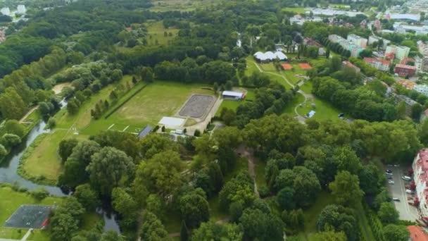 Schöne Landschaft Von Slupsk Krajobraz Luftaufnahme Polen Hochwertiges Filmmaterial — Stockvideo