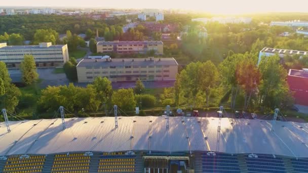 Elana Club Stadium Torun Stadion Klubu Sportowego Luftaufnahme Polen Hochwertiges — Stockvideo