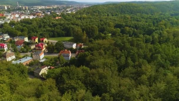 Bellissimo Paesaggio Foresta Montagna Wejherowo Krajobraz Las Aerial View Polonia — Video Stock
