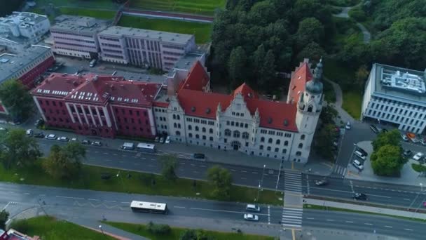 Yeni Pazar Bölge Mahkemesi Bydgoszcz Üzgün Okregowy Hava Görüntüsü Polonya — Stok video