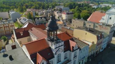 Plac Jakuba Wejhera Wejherowo Rynek Merkezi Pazar Meydanı Hava Görüntüsü Polonya. Yüksek kalite 4k görüntü