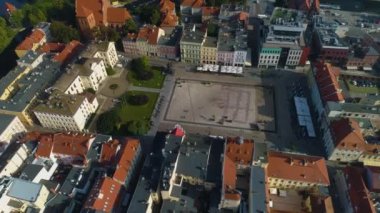 Eski kasaba pazarı Bydgoszcz Stary Rynek Centrum Aerial View Poland. Yüksek kalite 4k görüntü