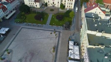 Eski kasaba pazarı Bydgoszcz Stary Rynek Centrum Aerial View Poland. Yüksek kalite 4k görüntü
