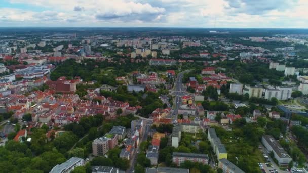 Bellissimo Paesaggio Olsztyn Krajobraz Vista Aerea Polonia Filmati Alta Qualità — Video Stock