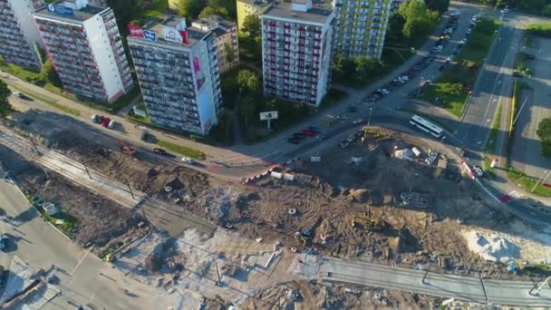 Estate Osiedle Mlodych Rondo Niepodleglosci Torun Aerial View Poland Vysoce — Stock video