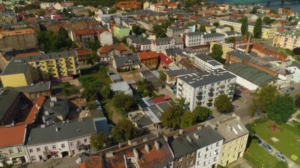 公寓公寓有Wloclawek Domy Osiedle Aerial View Poland 高质量的4K镜头 — 图库视频影像