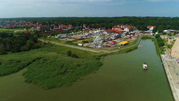 Lunapark Krynica Morska Wesole Miasteczko Aerial View Poland Vysoce Kvalitní — Stock video