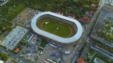 Jancarz Stadyumu Gorzow Wielkopolski Stadyumu Zuzlowy Hava Görüntülü Polonya. Yüksek kalite 4k görüntü