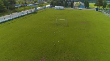 Birds Stadyumu Stargard Ptaki Stadyumu Hava Görüntüsü Polonya. Yüksek kalite 4k görüntü