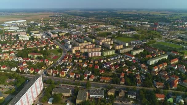 Vista Aérea Bonita Panorama Stargard Piekny Krajobraz Polônia Imagens Alta — Vídeo de Stock