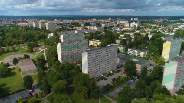 Pana Tadeusz Skyscrapers Housing Estate Olsztyn Aerial View Poland High — Stock Video