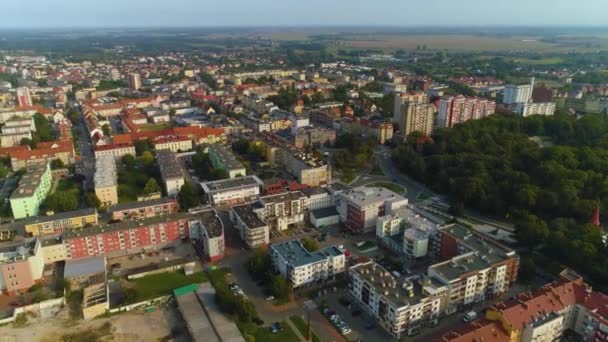 Krásný Panorama Stargard Piekny Krajobraz Aerial View Polsko Vysoce Kvalitní — Stock video