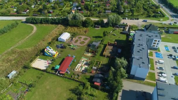 Amusement Park Mini Zoo Rumia Park Rozrywki Aerial View Poland — Stock Video