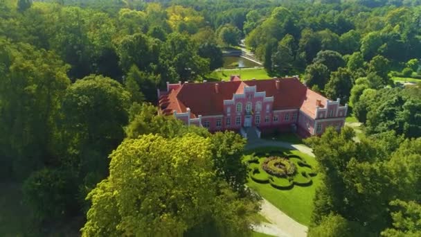 Museum Writings Wejherowo Muzeum Palac Park Downtown Aerial View Polen — Stockvideo