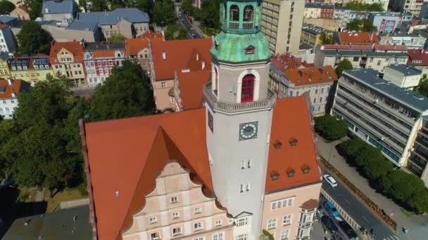 Council Center Olsztyn Urzad Miasta Aerial View Poland High Quality — Stock Video