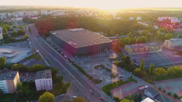 竞技场托伦体育馆Hala Sportowa Aerial View Poland 高质量的4K镜头 — 图库视频影像
