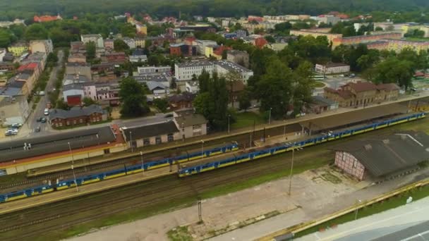 Stazione Ferroviaria Wejherowo Dworzec Kolejowy Pkp Vista Aerea Polonia Filmati — Video Stock