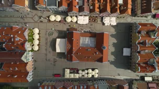 Old Town Market Meydanı Olsztyn Miasto Ratusz Hava Manzaralı Polonya — Stok video