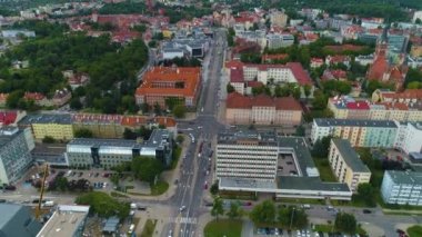 Güzel manzara Olsztyn Krajobraz Hava Manzarası Polonya. Yüksek kalite 4k görüntü