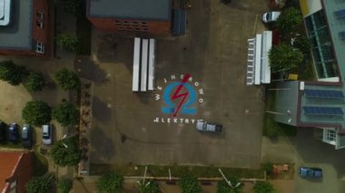 Okul Kompleksi Wejherowo Powiatowy Zespol Szkol Hava Görüntüsü Polonya. Yüksek kalite 4k görüntü