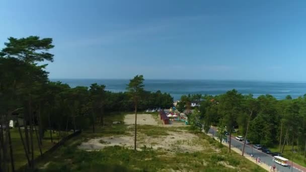 Beautiful Landscape Krynica Morska Piekny Krajobraz Aerial View Poland High — Stock Video