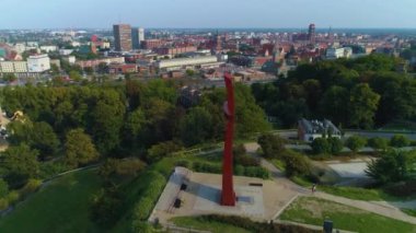Çapraz Selamlama Dağı Gdansk Krzyz Gora Gradowa Hava Görüntüsü Polonya. Yüksek kalite 4k görüntü