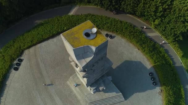 Μνημείο Westerplatte Γκντανσκ Pomnik Aerial View Πολωνία Υψηλής Ποιότητας Πλάνα — Αρχείο Βίντεο