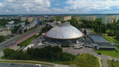 Spor Salonu Urania Olsztyn Hala Sportowa Spodek Havacılık Görünümü Polonya. Yüksek kalite 4k görüntü