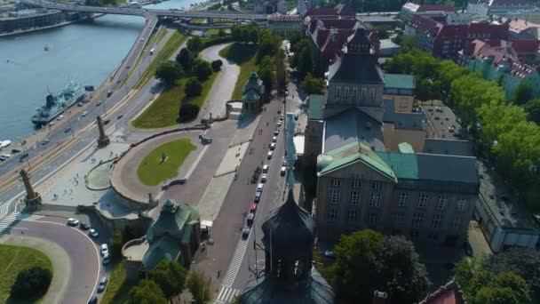 Західно Померанське Воєводство Szczecin Urzad Wojewelodzki Aerial Poland Кадри Високої — стокове відео